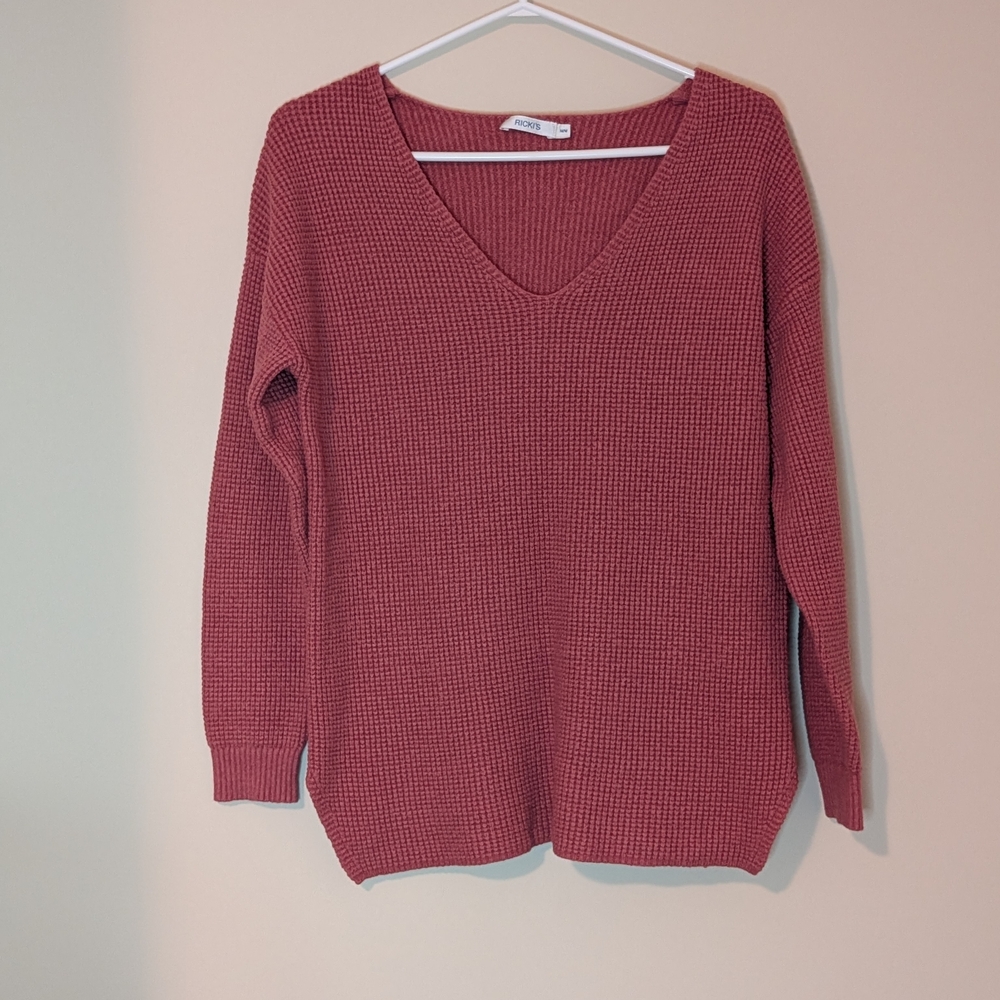Ricki's Burgundy V-Neck Sweater